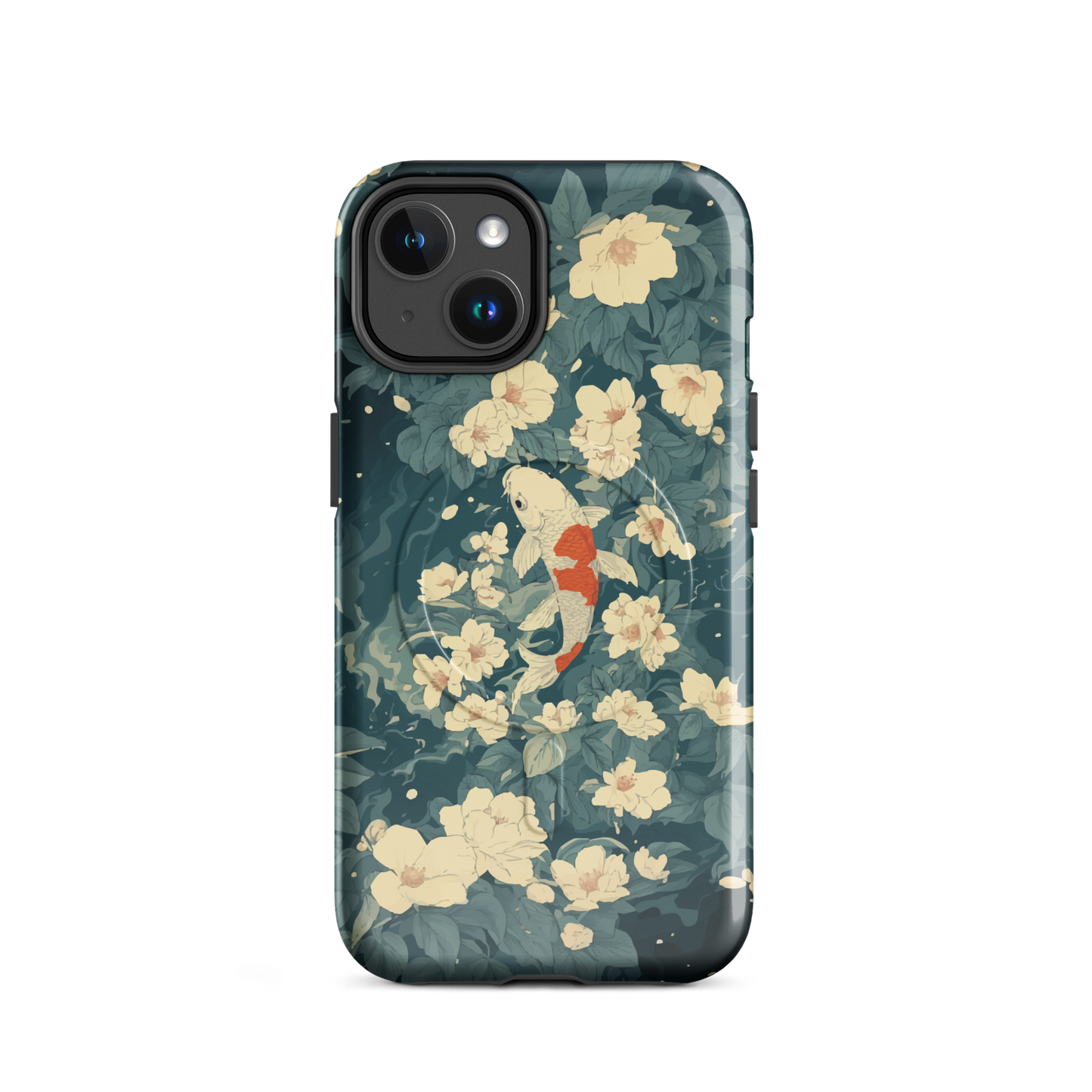 'Koi' iPhone 14 MagSafe tough phone case - protective glossy case NZ Australia