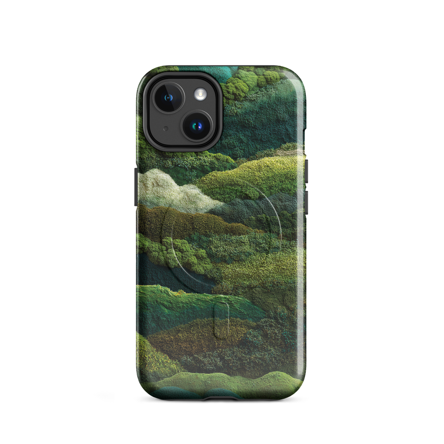 'Forest Layers' iPhone 14 MagSafe tough phone case - protective glossy case NZ Australia
