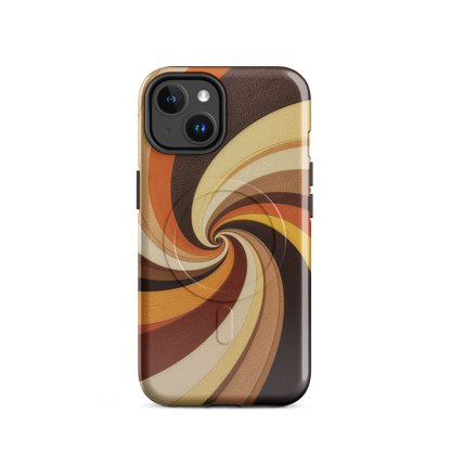 'Golden Swirl' iPhone 14 MagSafe tough phone case - protective glossy case NZ Australia