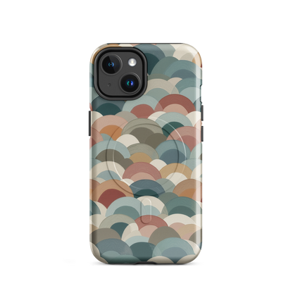 'Warm Horizons' iPhone 14 MagSafe tough phone case - protective glossy case NZ Australia
