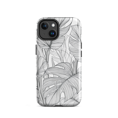 'Tropical Lines' iPhone 14 MagSafe tough phone case - protective glossy case NZ Australia