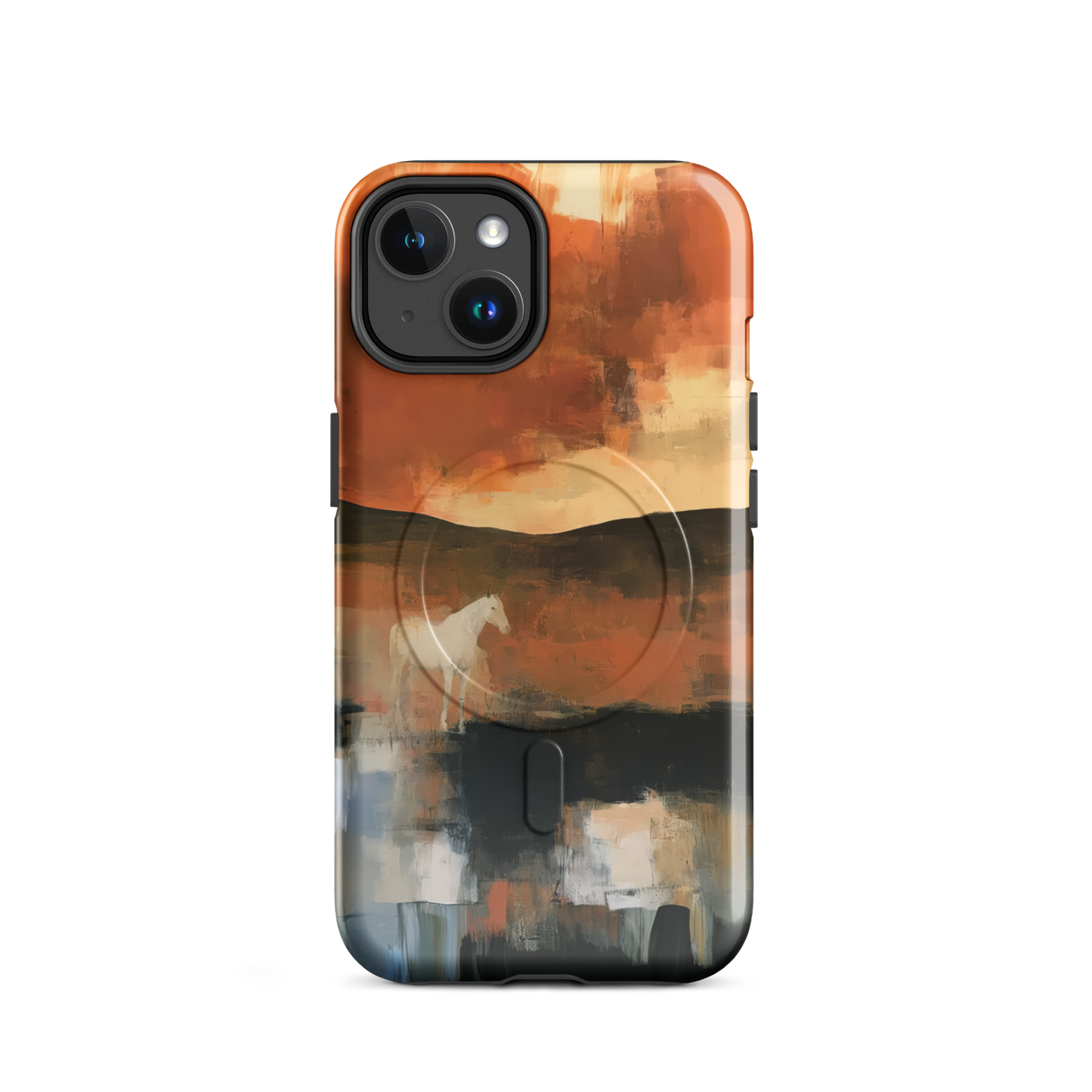 'Ember Fields' iPhone 14 MagSafe phone case - protective glossy case NZ Australia