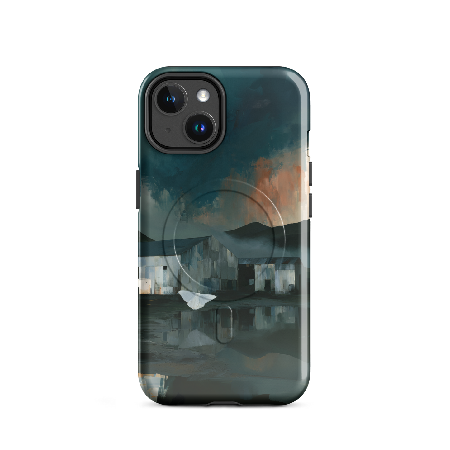 'Evening Flight' iPhone 14 MagSafe phone case - protective glossy case NZ Australia