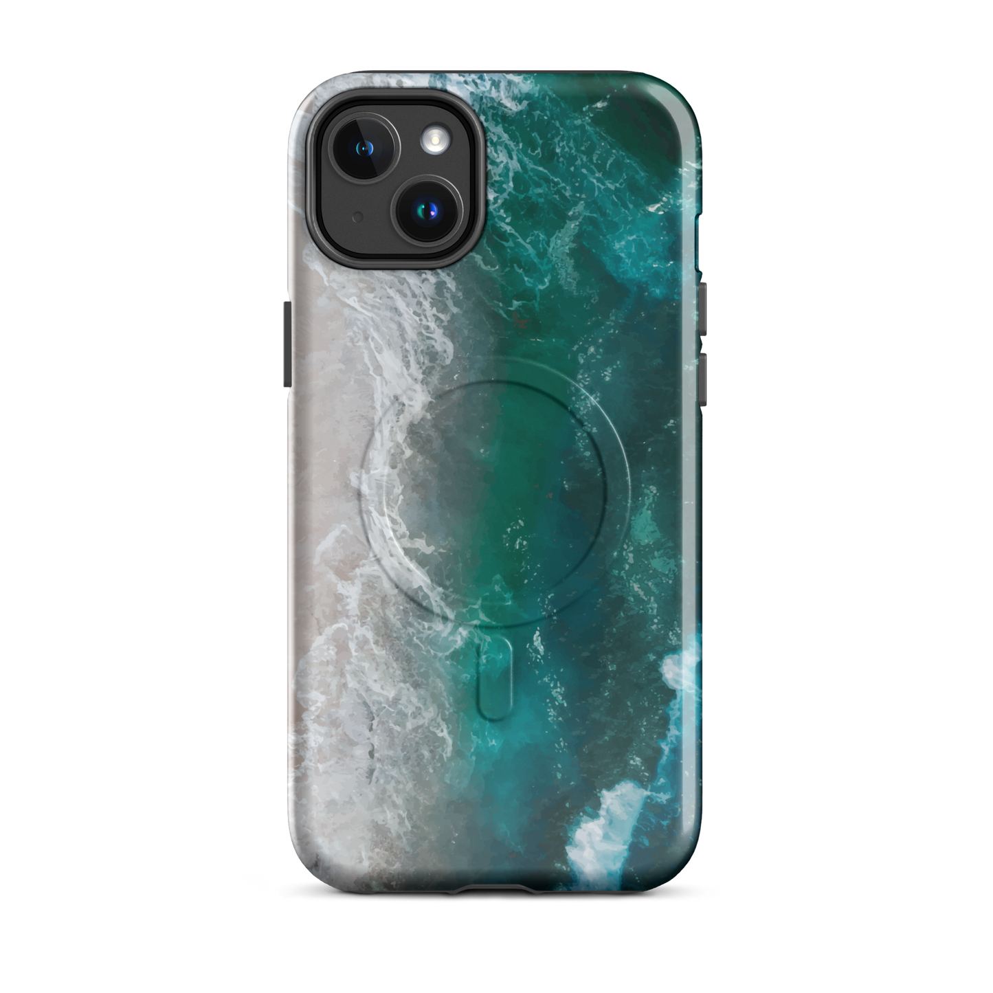 'Ocean View' iPhone 14 Plus MagSafe tough phone case - protective glossy case NZ Australia