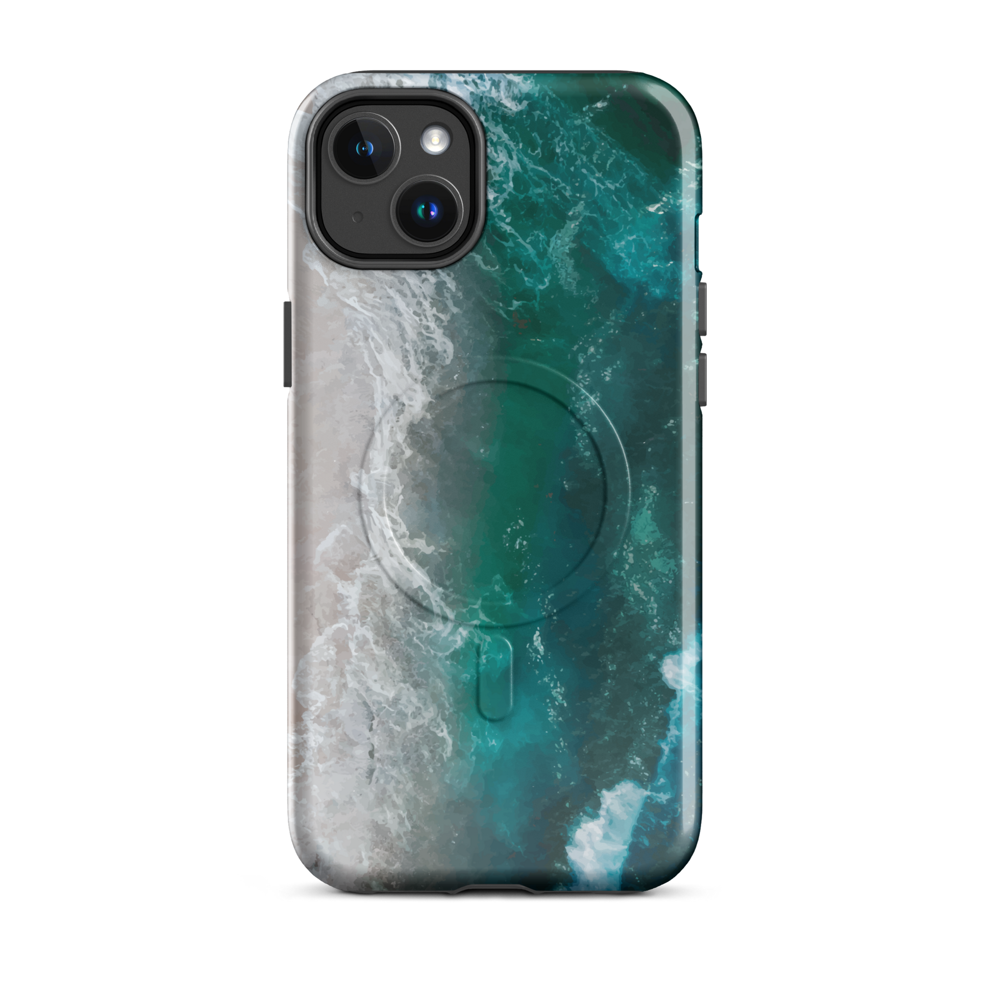 'Ocean View' iPhone 14 Plus MagSafe tough phone case - protective glossy case NZ Australia