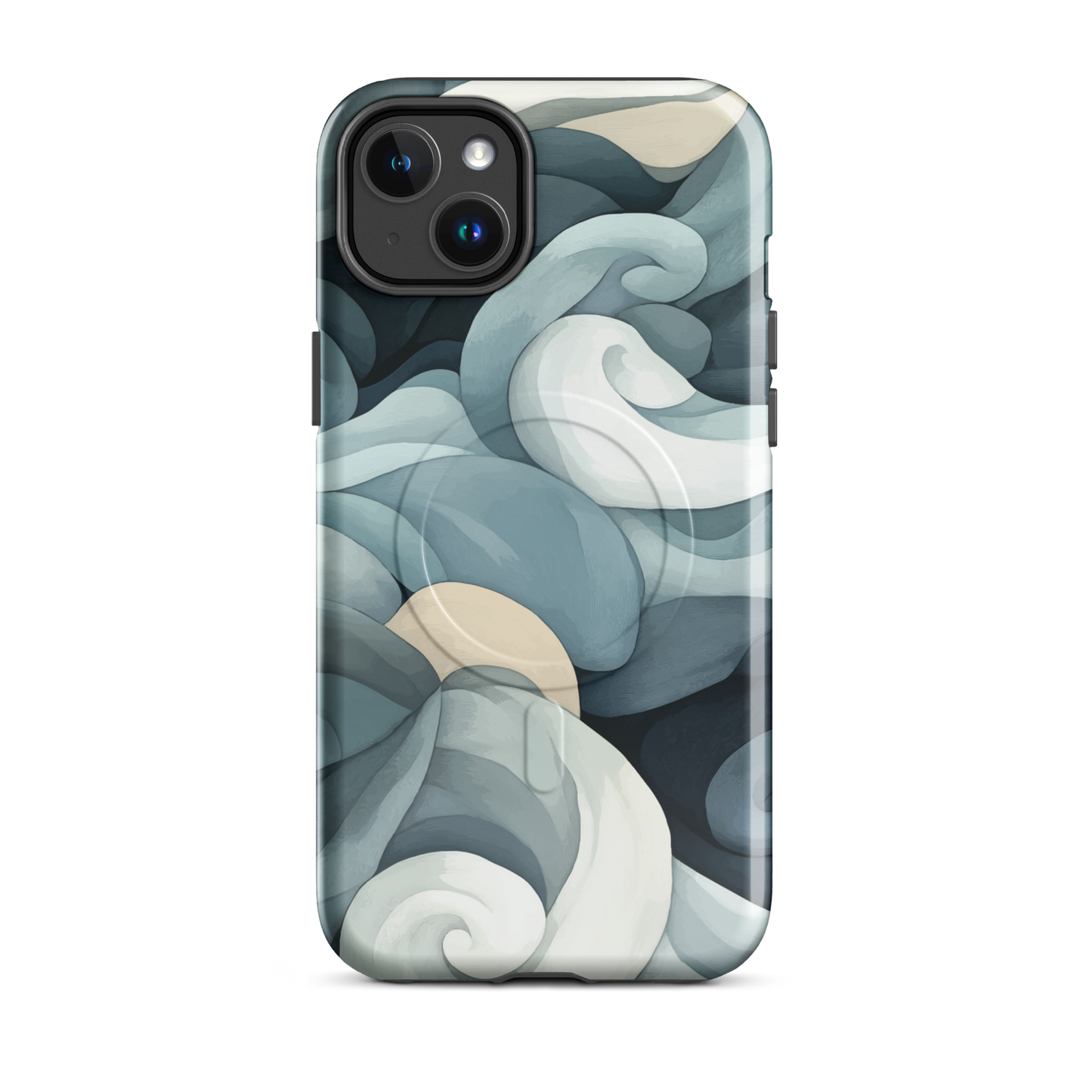 'Ebb and Flow' iPhone 14 Plus MagSafe tough phone case - protective glossy case NZ Australia
