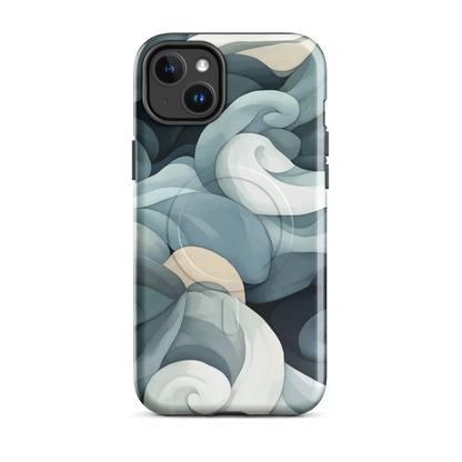 'Ebb and Flow' iPhone 14 Plus MagSafe tough phone case - protective glossy case NZ Australia