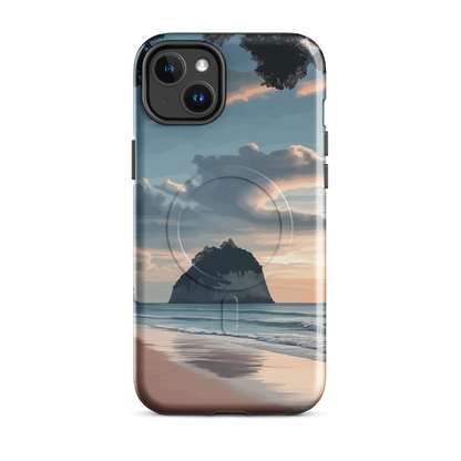 'Cathedral Cove' iPhone 14 Plus MagSafe tough phone case - protective glossy case NZ Australia