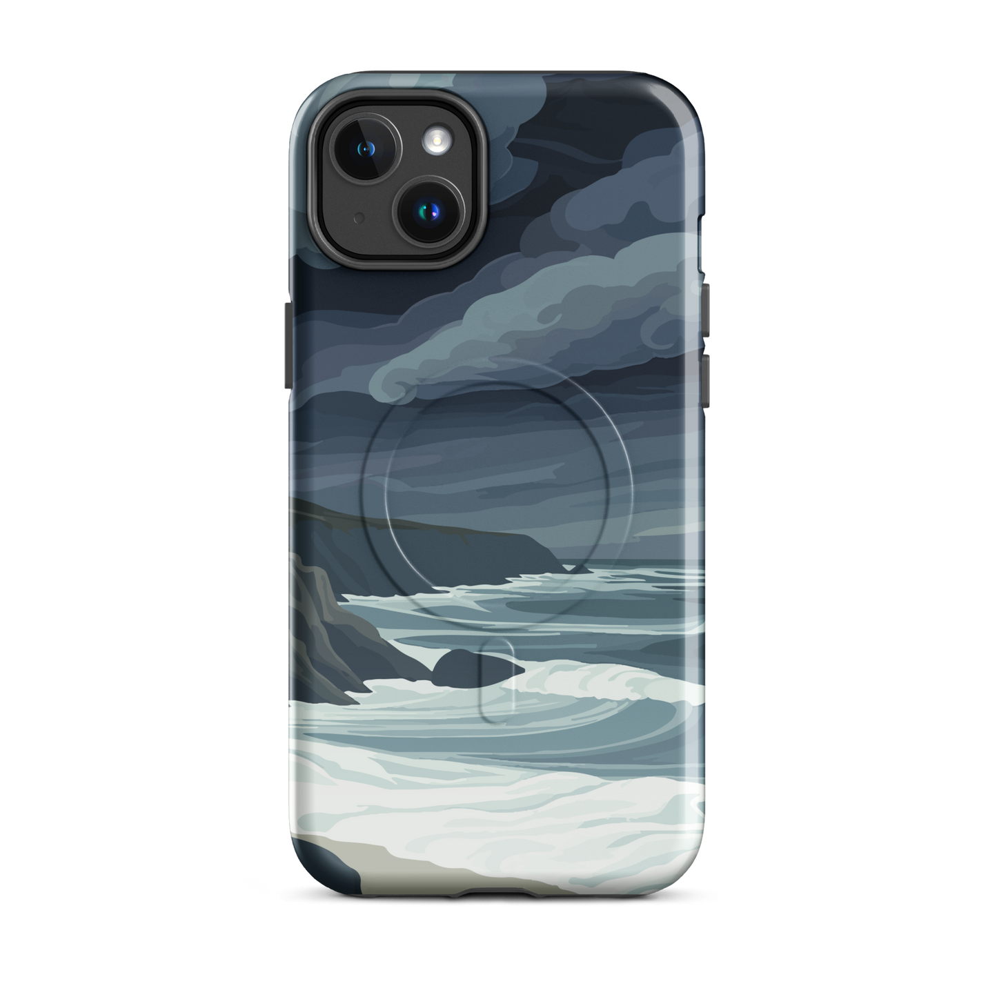 'Cape Kidnappers' iPhone 14 Plus MagSafe tough phone case - protective glossy case NZ Australia