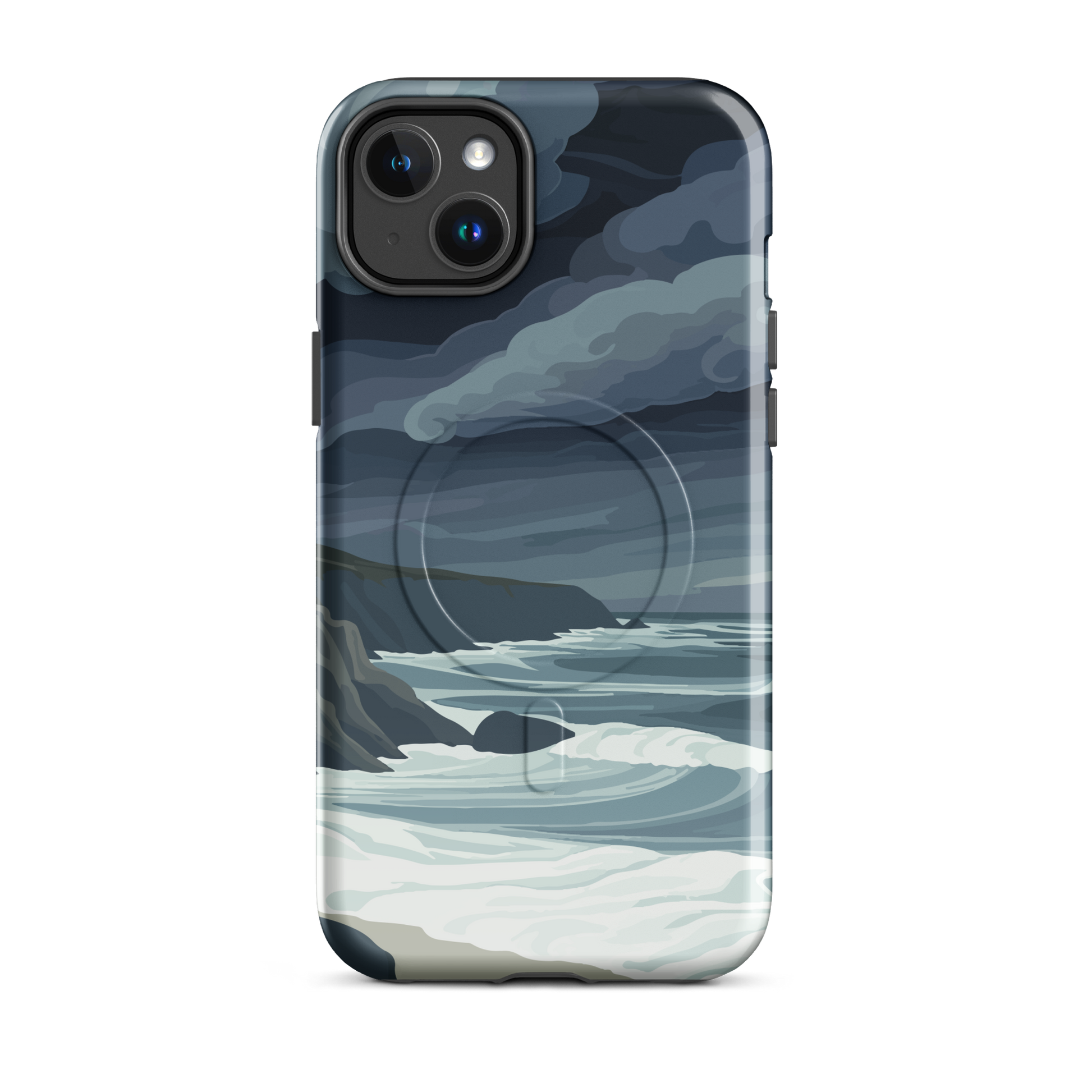 'Cape Kidnappers' iPhone 14 Plus MagSafe tough phone case - protective glossy case NZ Australia