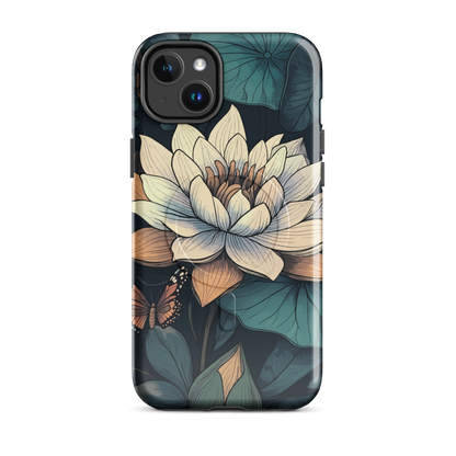 'Water Lily' iPhone 14 Plus MagSafe tough phone case - protective glossy case NZ Australia