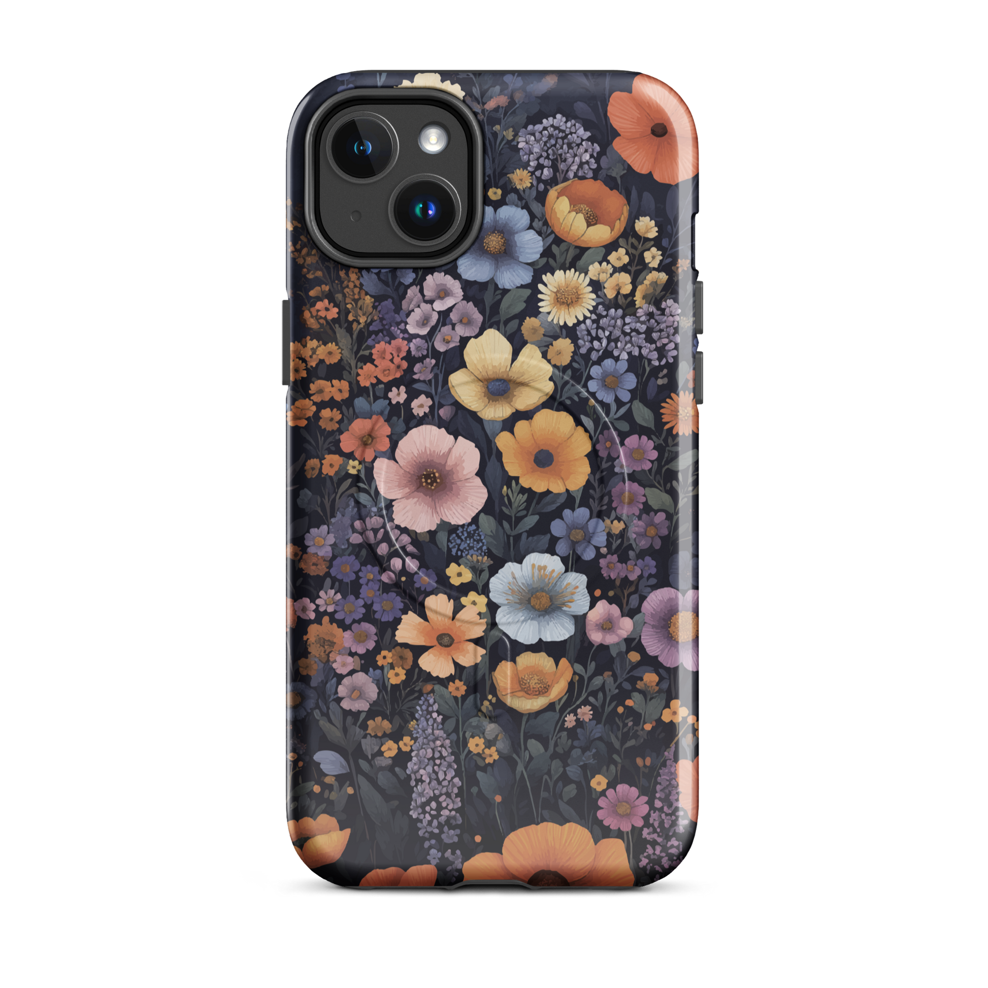 'Wildflowers' iPhone 14 Plus MagSafe tough phone case - protective glossy case NZ Australia