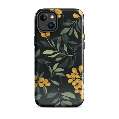 'NZ Kowhai' iPhone 14 Plus MagSafe tough phone case - protective glossy case NZ Australia