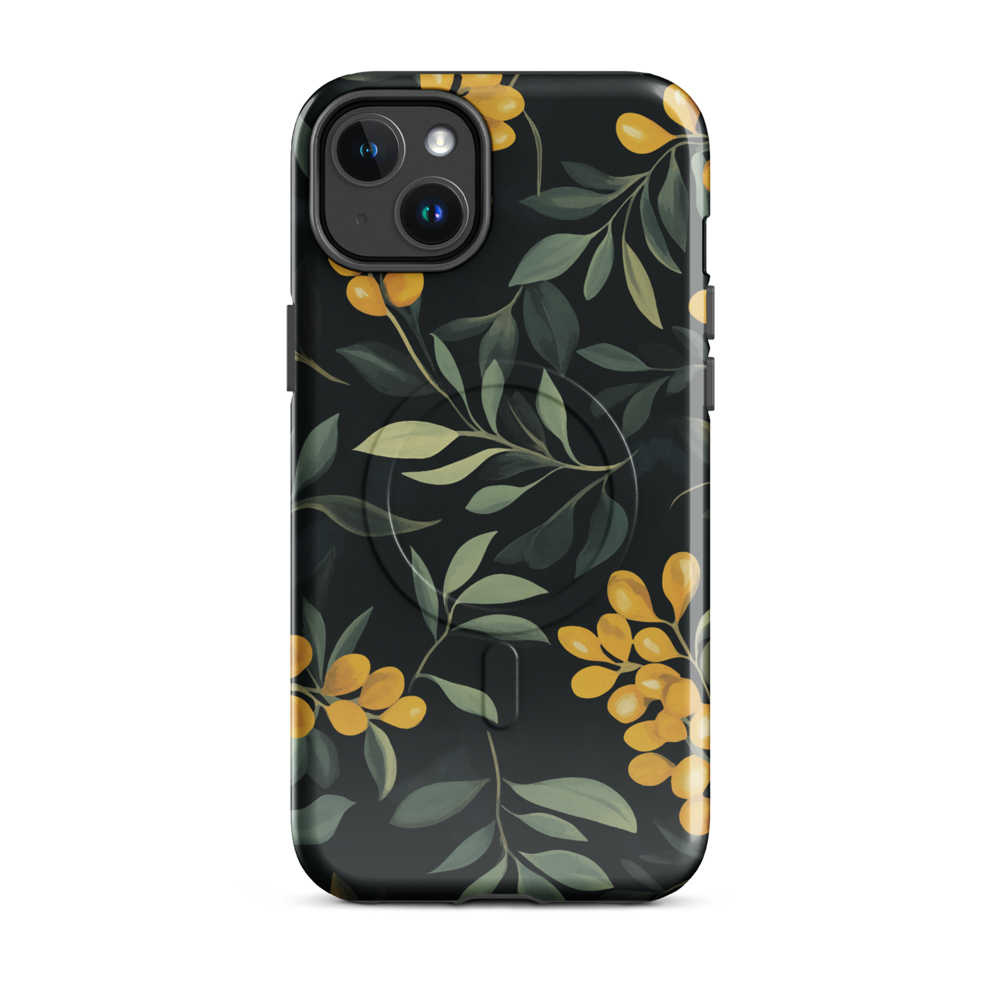 'NZ Kowhai' iPhone 14 Plus MagSafe tough phone case - protective glossy case NZ Australia