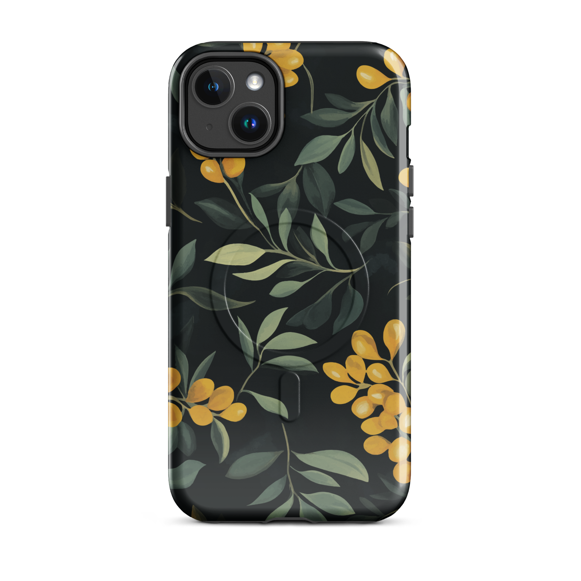'NZ Kowhai' iPhone 14 Plus MagSafe tough phone case - protective glossy case NZ Australia