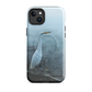 'White Heron in the Mist' iPhone 14 Plus MagSafe tough phone case - protective glossy case NZ Australia