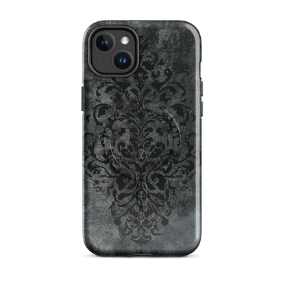 'Damask' iPhone 14 Plus MagSafe tough phone case - protective glossy case NZ Australia