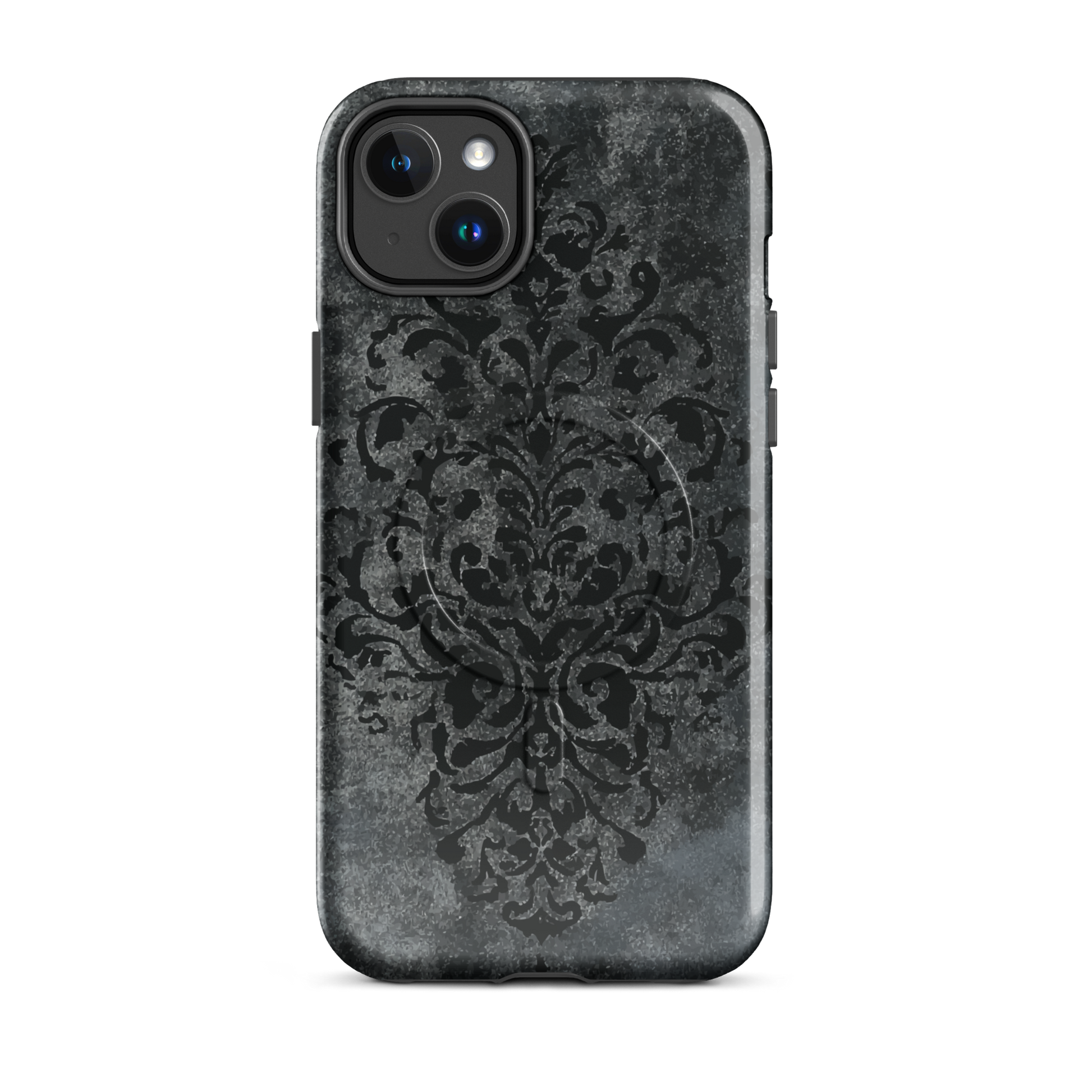 'Damask' iPhone 14 Plus MagSafe tough phone case - protective glossy case NZ Australia