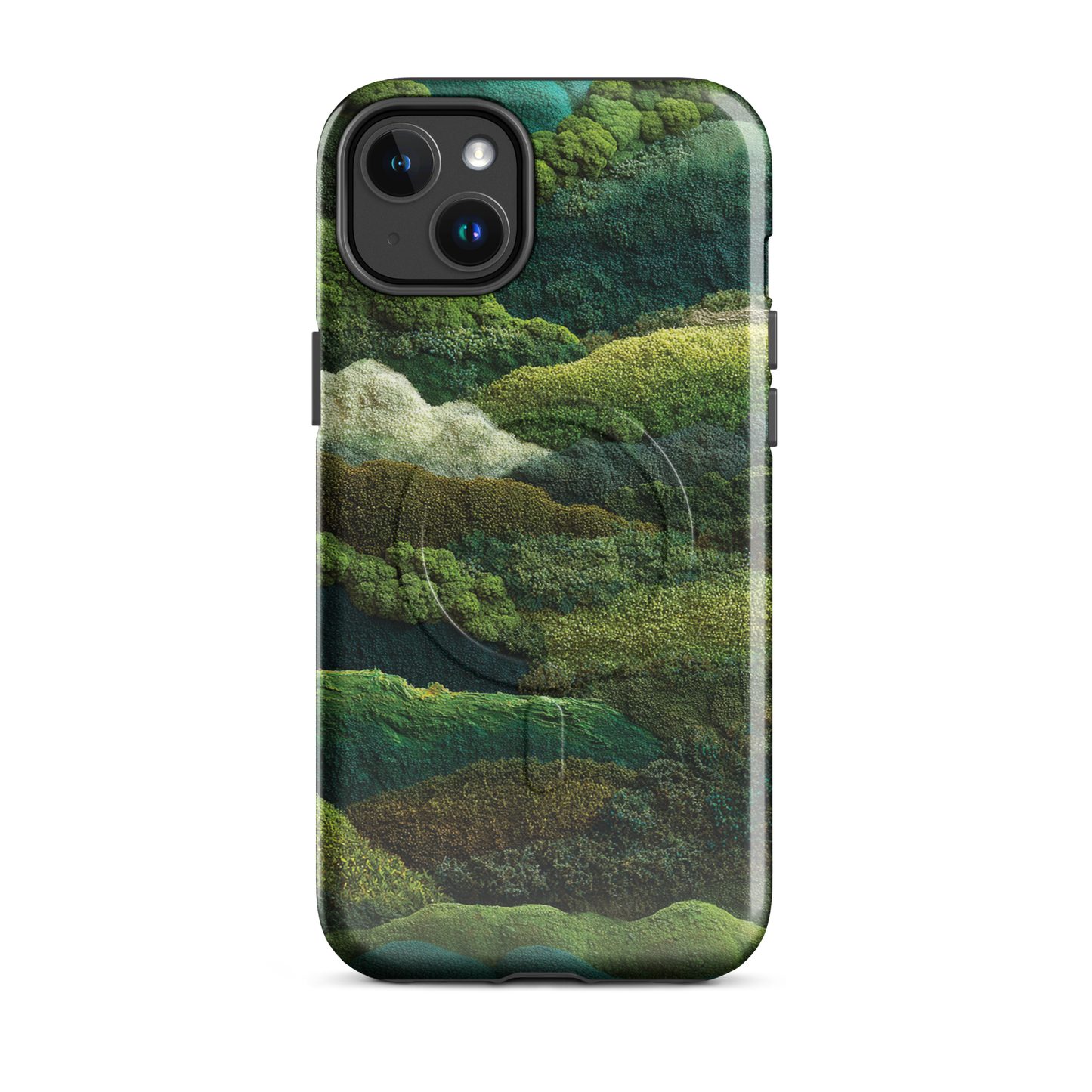 'Forest Layers' iPhone 14 Plus MagSafe tough phone case - protective glossy case NZ Australia