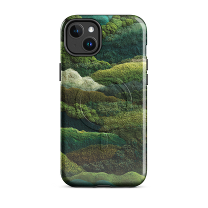 'Forest Layers' iPhone 14 Plus MagSafe tough phone case - protective glossy case NZ Australia