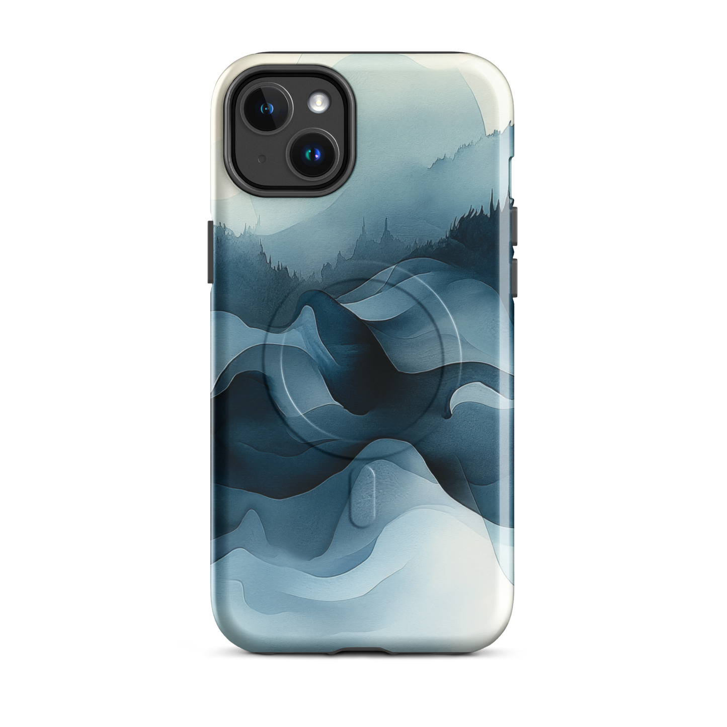 'Still Valleys' iPhone 14 Plus MagSafe tough phone case - protective glossy case NZ Australia