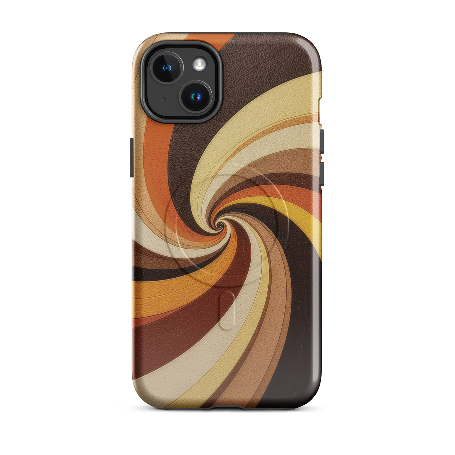 'Golden Swirl' iPhone 14 Plus MagSafe tough phone case - protective glossy case NZ Australia