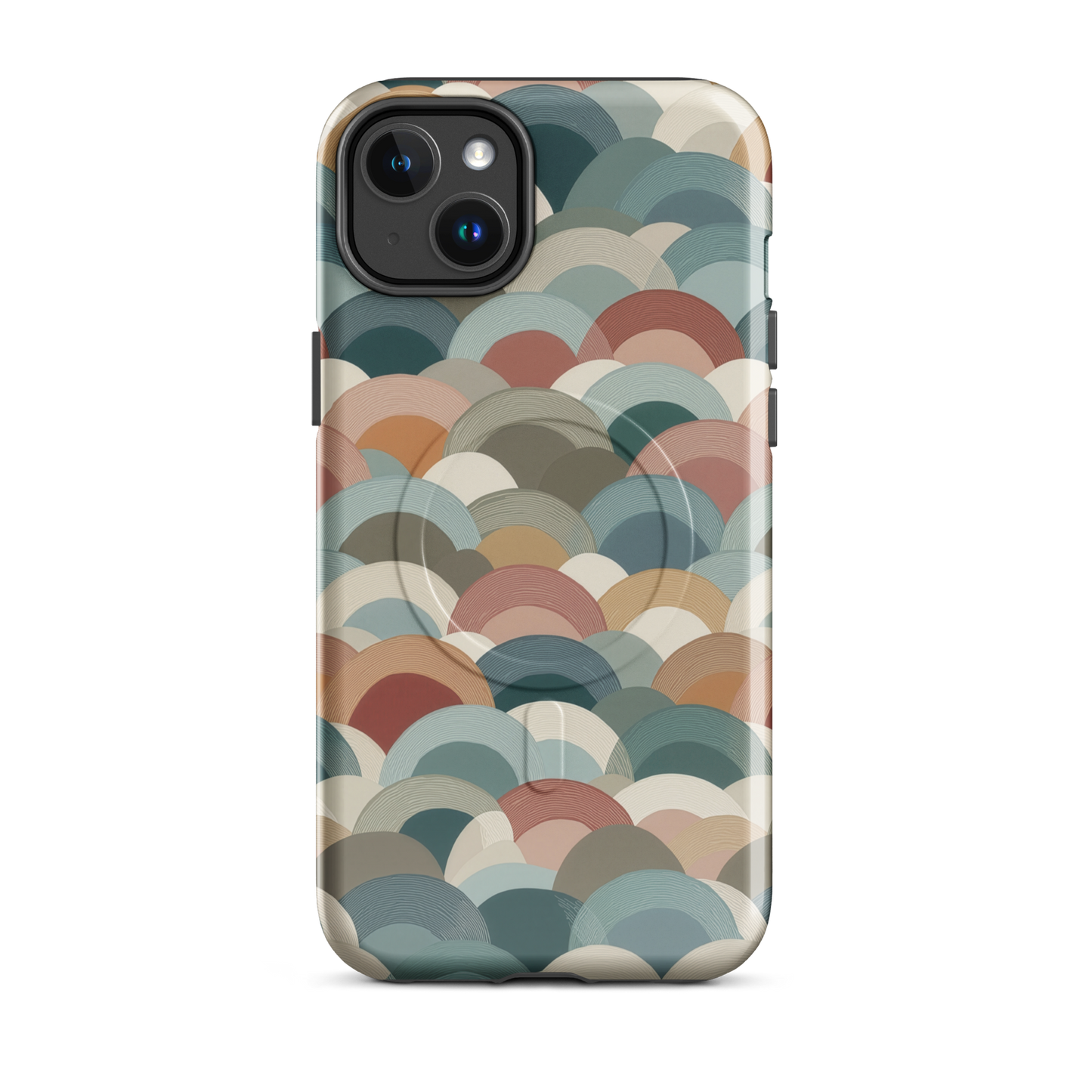 'Warm Horizons' iPhone 14 Plus MagSafe tough phone case - protective glossy case NZ Australia