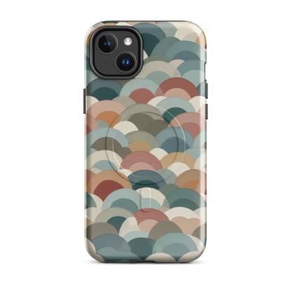 'Warm Horizons' iPhone 14 Plus MagSafe tough phone case - protective glossy case NZ Australia