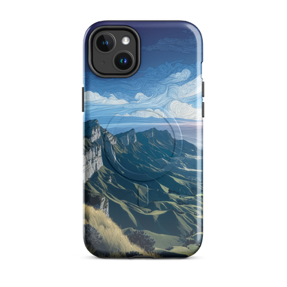 'Te Mata Peak' iPhone 14 Plus MagSafe tough phone case - protective glossy case NZ Australia