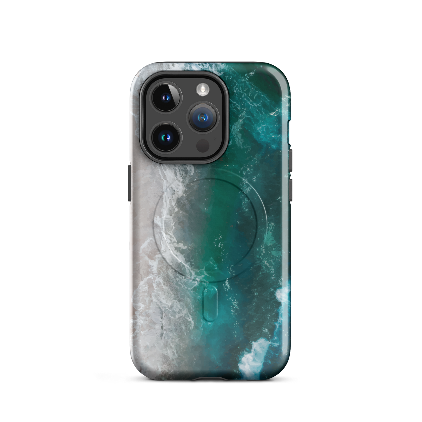 'Ocean View' iPhone 14 Pro MagSafe tough phone case - protective glossy case NZ Australia