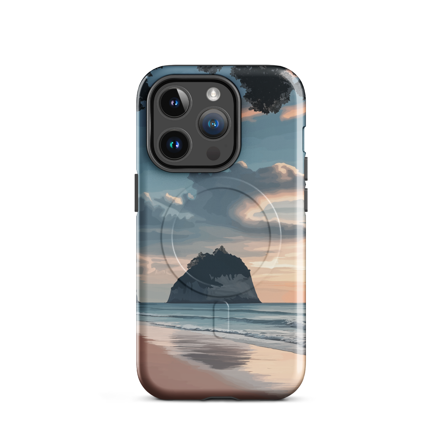 'Cathedral Cove' iPhone 14 Pro MagSafe tough phone case - protective glossy case NZ Australia
