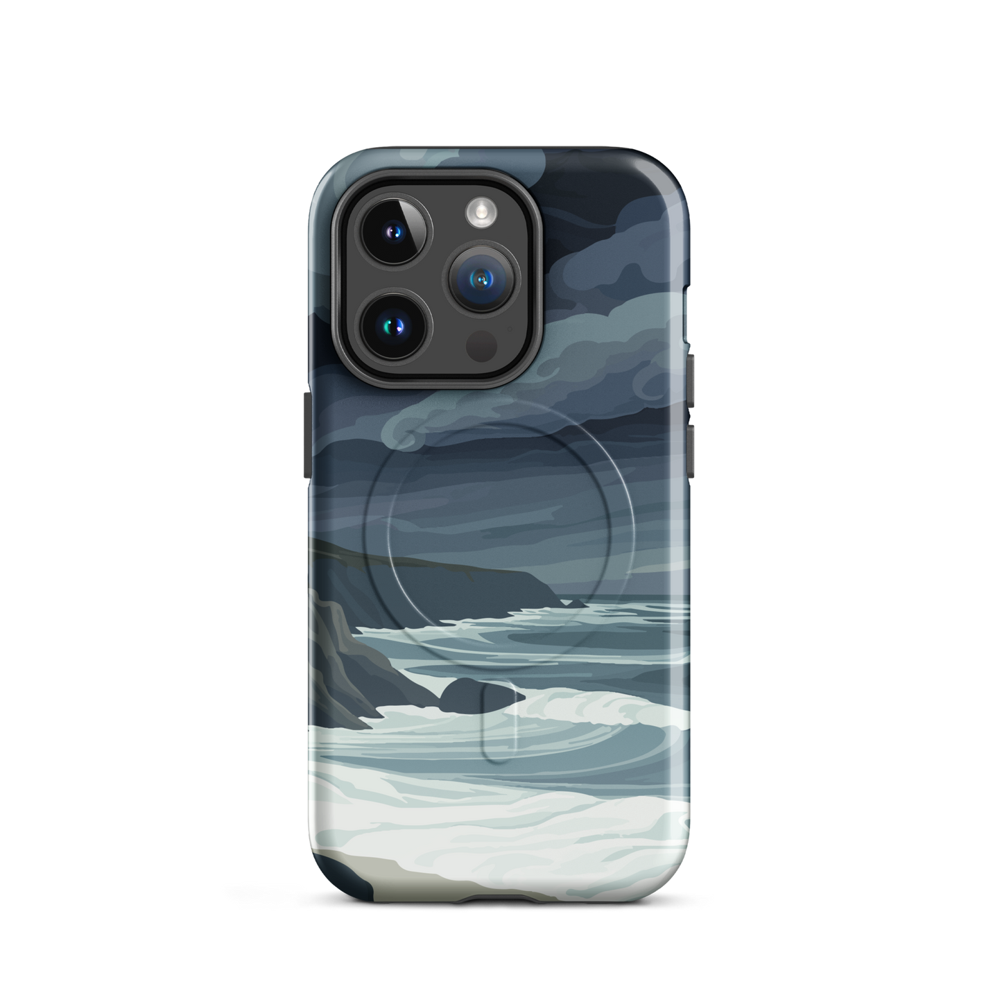 'Cape Kidnappers' iPhone 14 Pro MagSafe tough phone case - protective glossy case NZ Australia