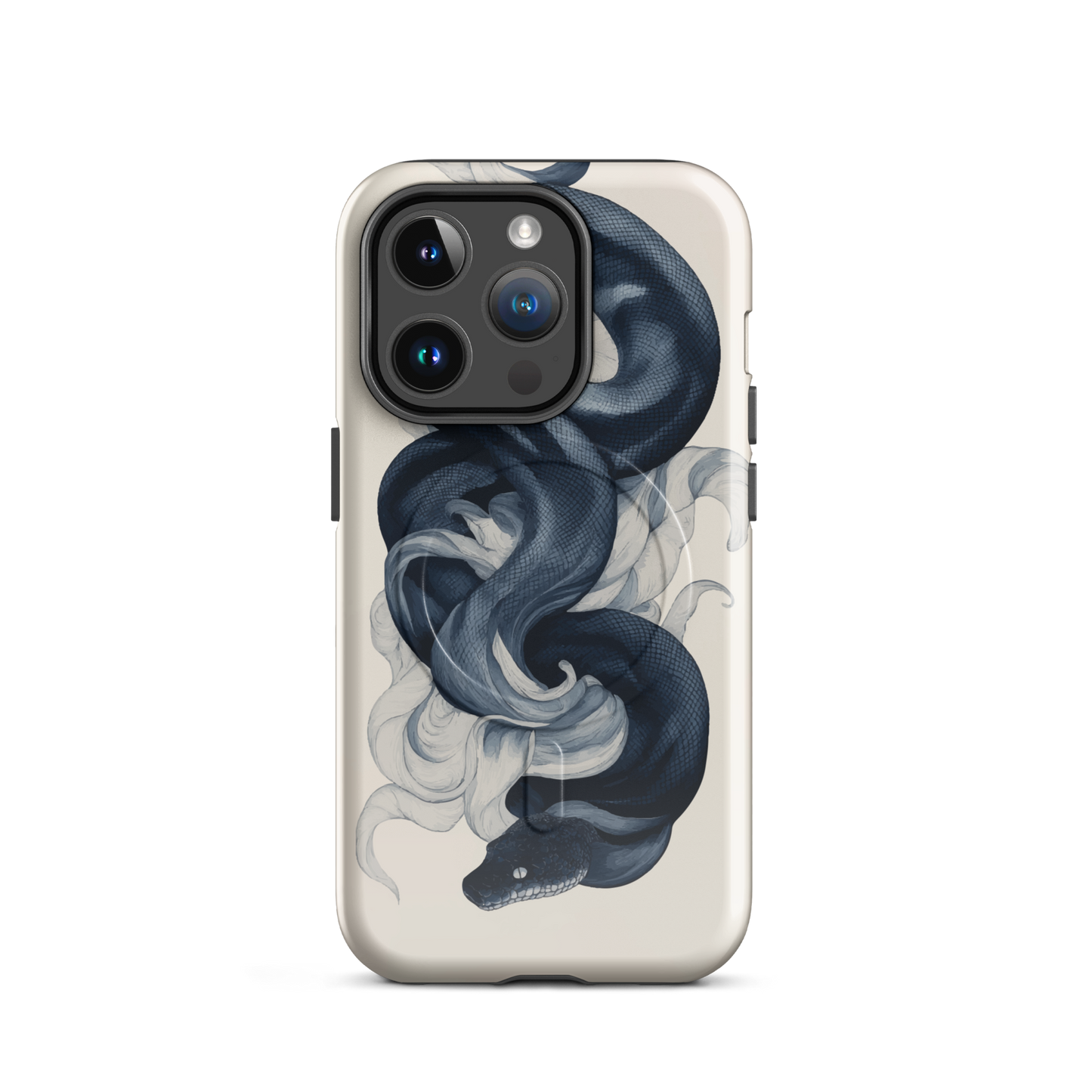 'Midnight Python' iPhone 14 Pro MagSafe tough phone case - protective glossy case NZ Australia