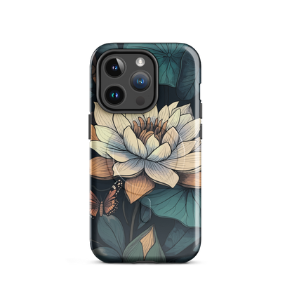 'Water Lily' iPhone 14 Pro MagSafe tough phone case - protective glossy case NZ Australia