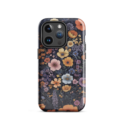 'Wildflowers' iPhone 14 Pro MagSafe tough phone case - protective glossy case NZ Australia