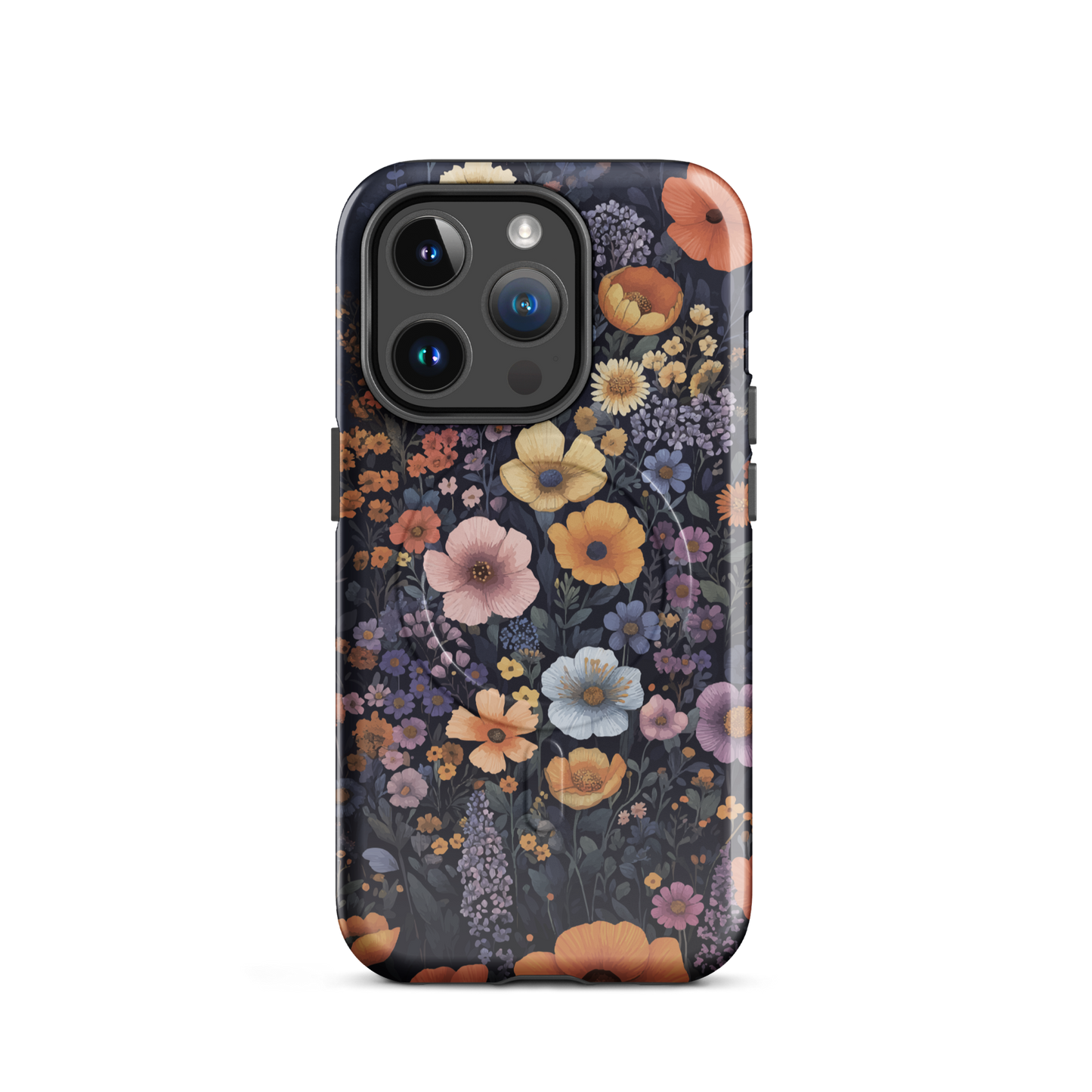 'Wildflowers' iPhone 14 Pro MagSafe tough phone case - protective glossy case NZ Australia