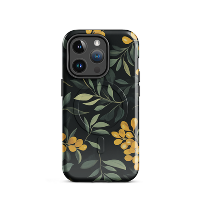 'NZ Kowhai' iPhone 14 Pro MagSafe tough phone case - protective glossy case NZ Australia