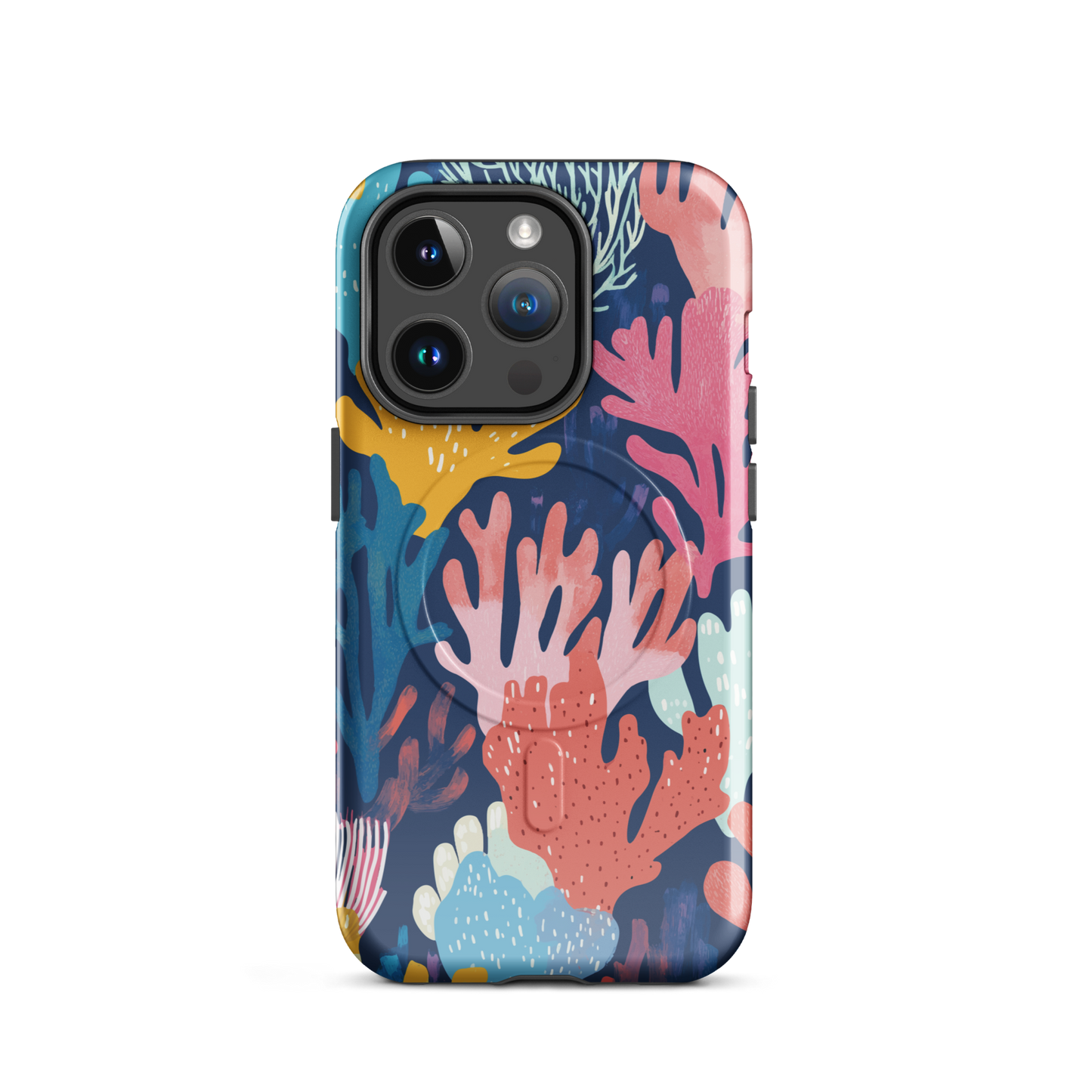 'Coral Reef' iPhone 14 Pro MagSafe tough phone case - protective glossy case NZ Australia