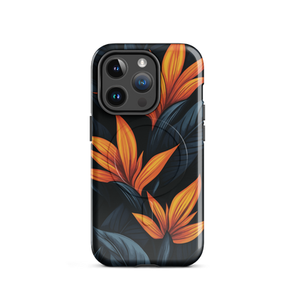 'Bird of Paradise' iPhone 14 Pro MagSafe tough phone case - protective glossy case NZ Australia