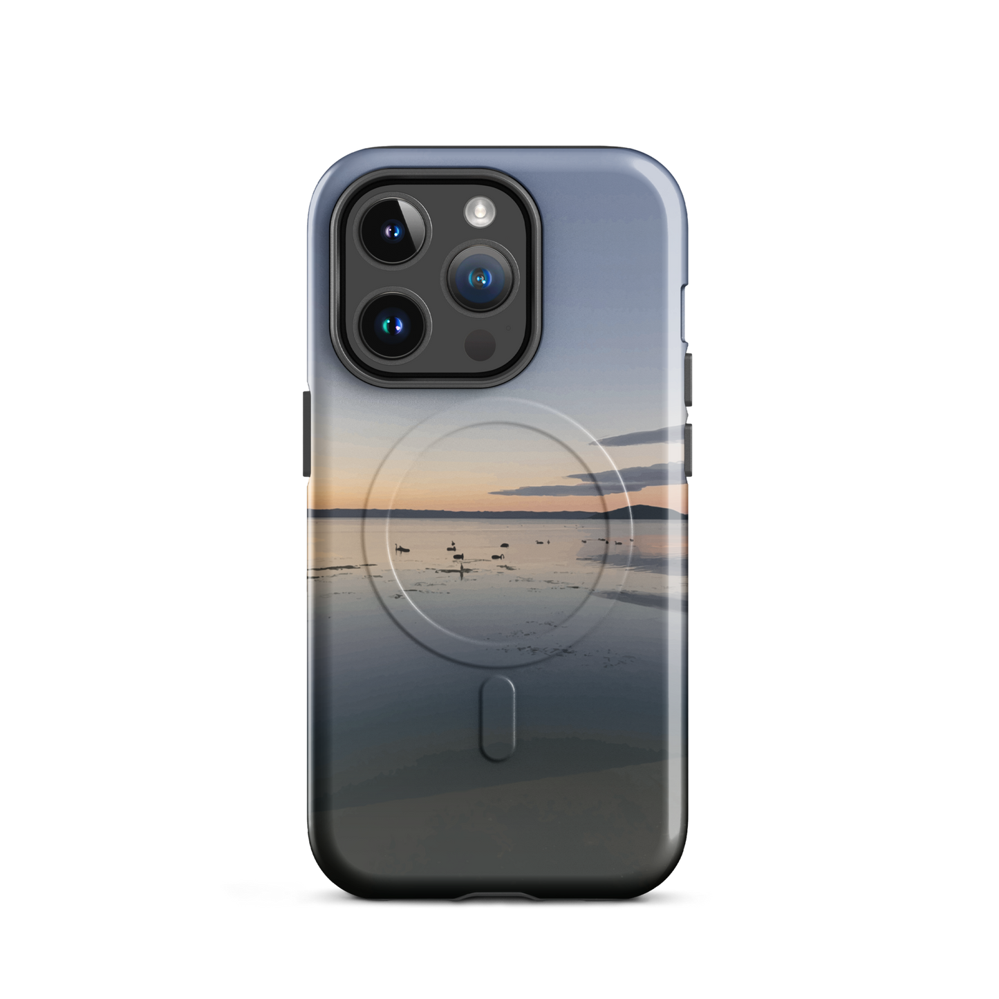 'Whispers on the Lake' iPhone 14 Pro MagSafe tough phone case - protective glossy case NZ Australia