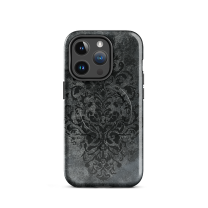 'Damask' iPhone 14 Pro MagSafe tough phone case - protective glossy case NZ Australia
