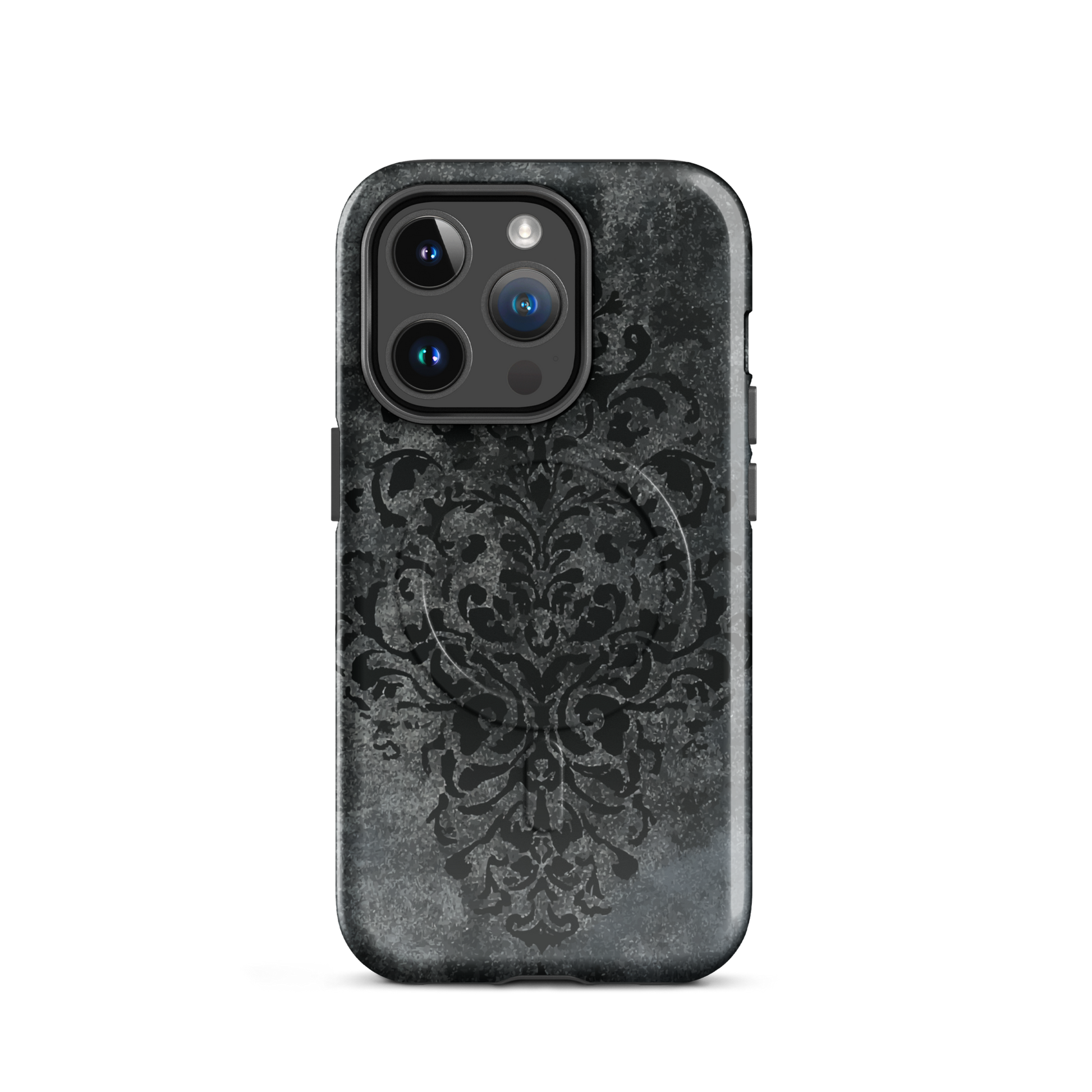 'Damask' iPhone 14 Pro MagSafe tough phone case - protective glossy case NZ Australia