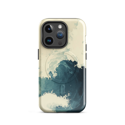 'Rising Swell' iPhone 14 Pro MagSafe tough phone case - protective glossy case NZ Australia