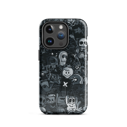 'Midnight Stickers' iPhone 14 Pro MagSafe tough phone case - protective glossy case NZ Australia