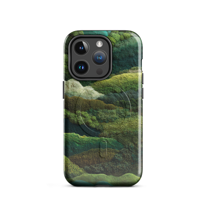 'Forest Layers' iPhone 14 Pro MagSafe tough phone case - protective glossy case NZ Australia
