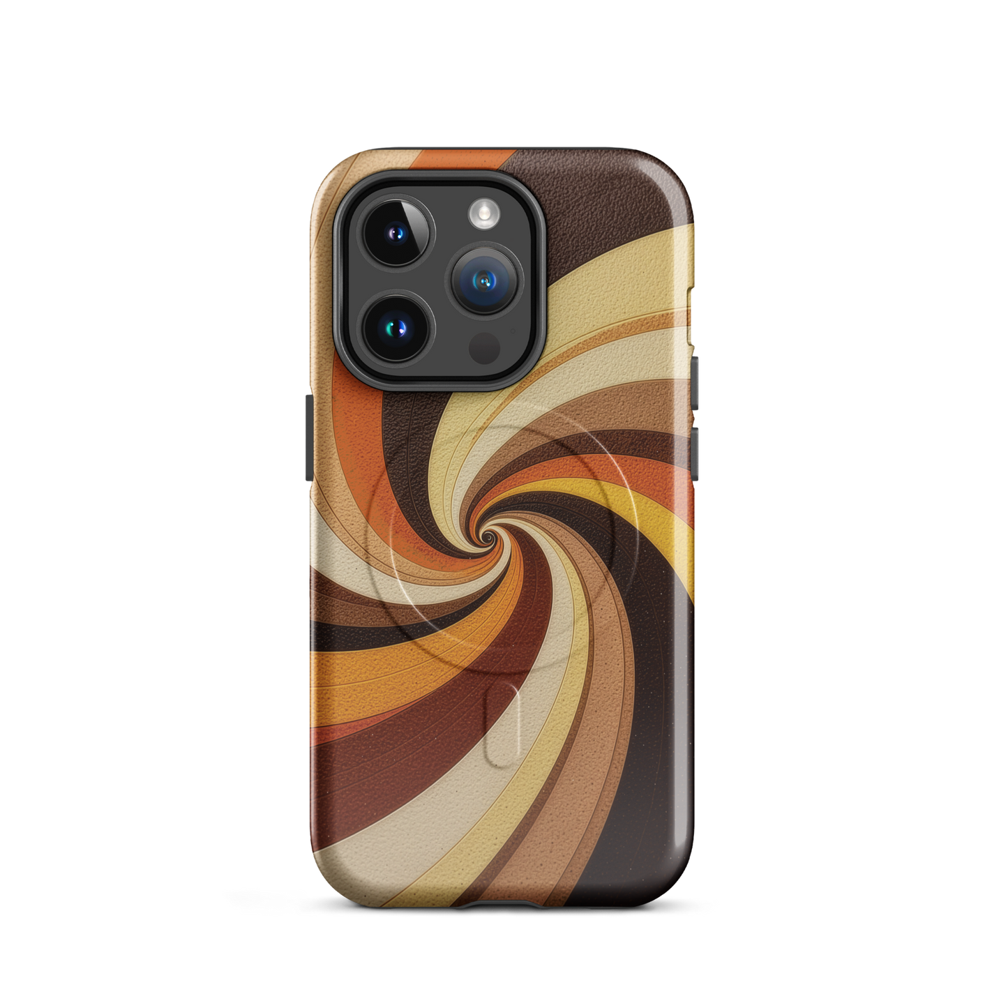 'Golden Swirl' iPhone 14 Pro MagSafe tough phone case - protective glossy case NZ Australia