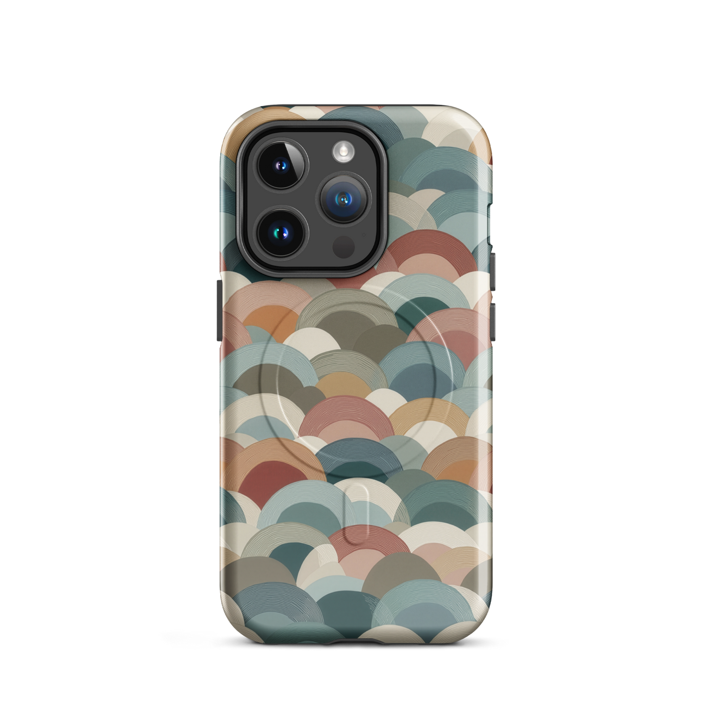 'Warm Horizons' iPhone 14 Pro MagSafe tough phone case - protective glossy case NZ Australia