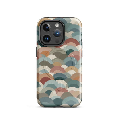 'Warm Horizons' iPhone 14 Pro MagSafe tough phone case - protective glossy case NZ Australia