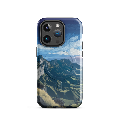 'Te Mata Peak' iPhone 14 Pro MagSafe tough phone case - protective glossy case NZ Australia
