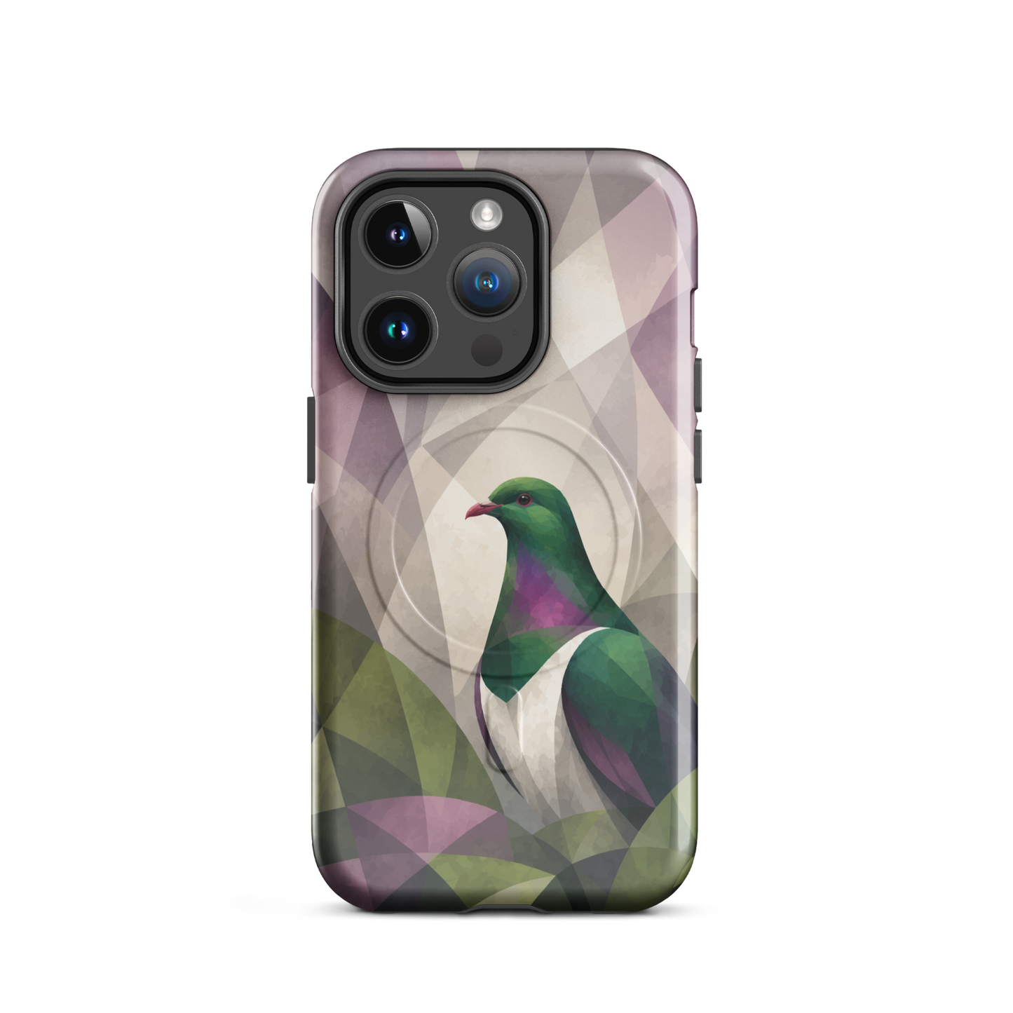 'Kereru' iPhone 14 Pro MagSafe tough phone case - protective glossy case NZ Australia